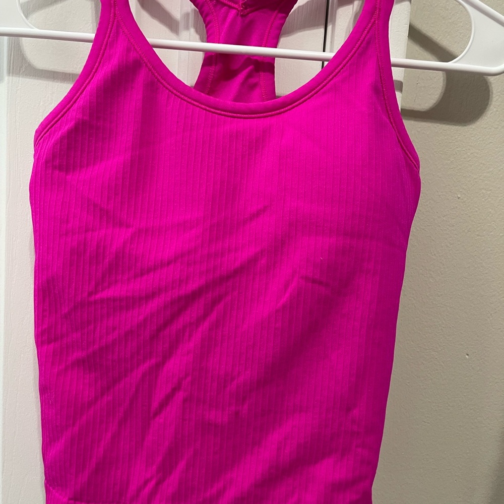 Vibrant Pink Ribbed Tank Top